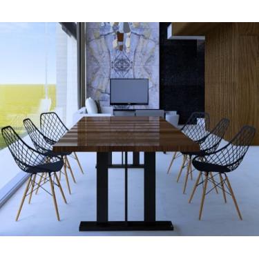 Imagem de Conjunto 6 Cadeiras Clarice Cloe Madeira Movescan Preta