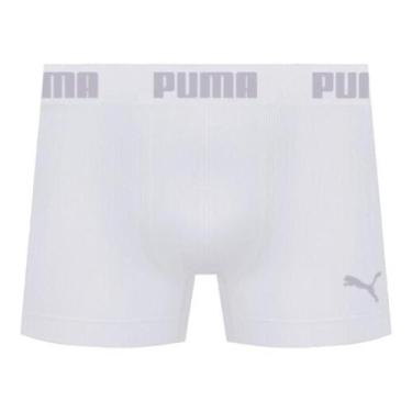 Imagem de Cueca Puma Boxer Microfibra Sem Costura Adulto Cós 40MM, Branco, EG