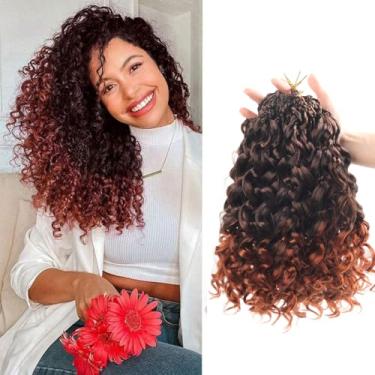 Imagem de Datanala GoGo Curl Cabelo de crochê 25 cm ondulado de água com 8 pacotes de extensões sintéticas de crochê encaracolado de gengibre ombré para mulheres (T350, 25,4 cm (8 pacotes))