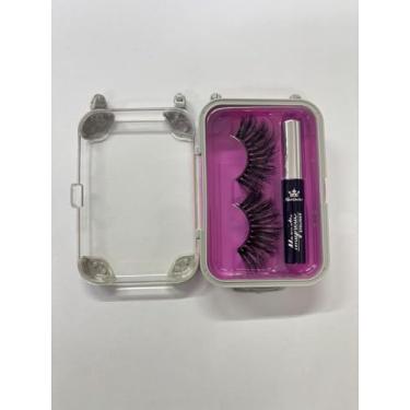 Imagem de Amzmam Kit de cílios magnéticos e delineador, cílios magnéticos de vison sintético premium, à prova d'água, de longa duração, livre de crueldade, 1 par (XK-844)