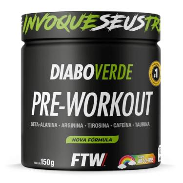 Imagem de FTW Pré-Treino Diabo Verde - Energia Extrema, Força e Foco - Potência Hardcore com Cafeína, Beta-Alanina - Para Treinos Intensos - sabor: Arco Iris - Pote 150g