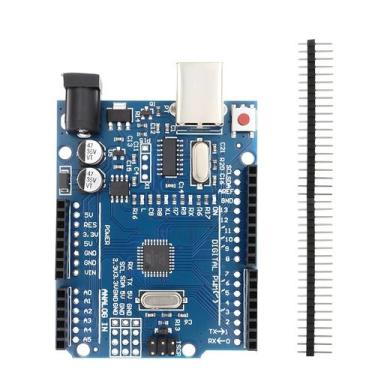 Imagem de Placa De Desenvolvimento Arduino UNO R3 ATmega328P CH340G Com Conector