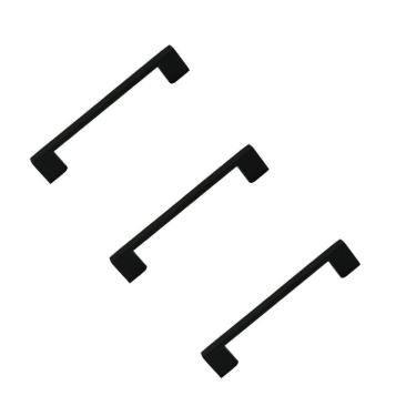 Imagem de Kit 3 Puxador Preto Fosco Il 950 Metal 96Mm Com Parafusos