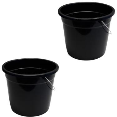 Imagem de 2 Baldes Plástico Grande 15 Litros com Alça Reforçada – Super Resistente, Durável, Multiuso para Limpeza, Lavanderia, Cozinha e Uso Doméstico ou Profissional