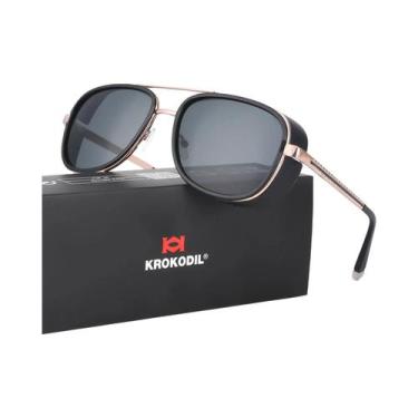 Imagem de Óculos De Sol Vintage Unissex Tony Stark Steampunk Gradiente Vermelho 