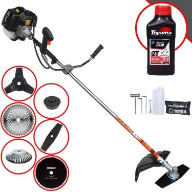 Imagem de Roçadeira Lateral Terra GRH520 À Gasolina 52cc 2,5HP 6.500rpm Robusta Com Carretel Nylon + 4 Lâminas de Corte + Escova de Aço + ÓLEO TOYAMA 2 TEMPOS