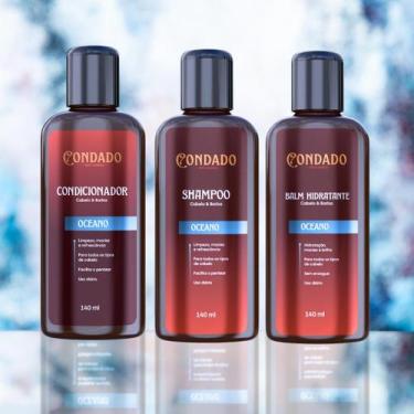 Imagem de Kit Hidratação Cabelo Barba Shampoo Condicionador Balm 140ml - Condado