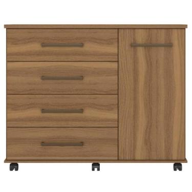 Imagem de Comoda Para Quarto Flora 4 Gavetas Com Rodizios Demóbile - Domóbile, A