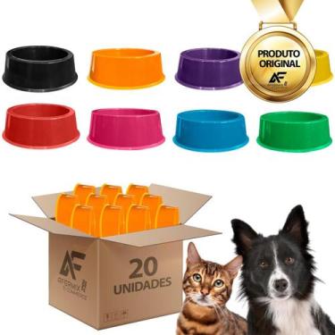Imagem de Kit 20 Comedouro Vasilha Para Ração Cachorros E Gatos 800ml - AferMix,