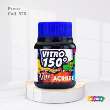 Imagem de Tinta para vidro vitro 150 base agua com 37ml cor preto - ACRILEX
