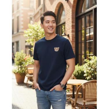 Imagem de Camiseta Masculina De Verão Com Estampa De Urso Minimalista - crushed,