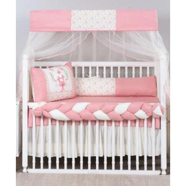 Imagem de kit de berço americano borboleta laço 9 peças modelo meia trança - rem