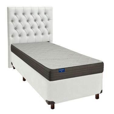 Imagem de Cama + Box Branco e Colchão D33 Solteiro - Orthotech Inducol + Cabeceira