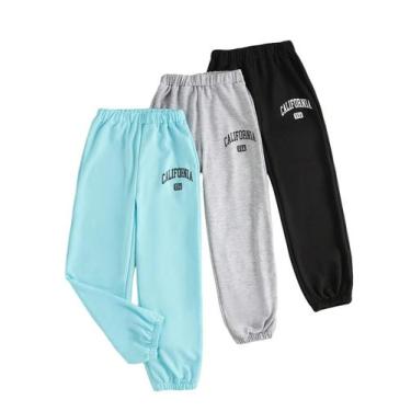 Imagem de Conjunto de 3 calças de moletom femininas SHENHE, cintura elástica, pe