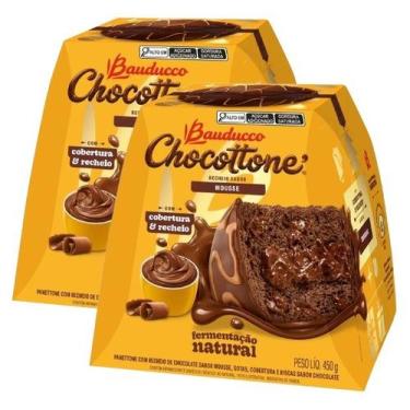 Imagem de kit 2 Panettone Chocottone Maxi Sabor Mousse Bauducco 450g