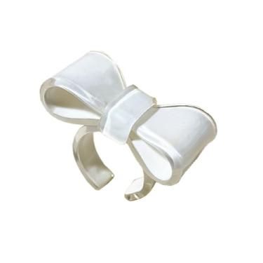 Imagem de ChungLong0593 Anel de declaração de arco xadrez colorido anel aberto de acrílico para mulheres joias modernas e modernas presente, Resina, Sem pedra preciosa