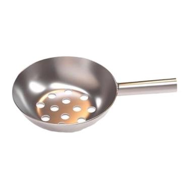 Imagem de Almencla Coador grande de aço inoxidável com alça, utensílio de mesa, escorredor portátil, cesta para fritadeira de macarrão, para apartamento, arroz