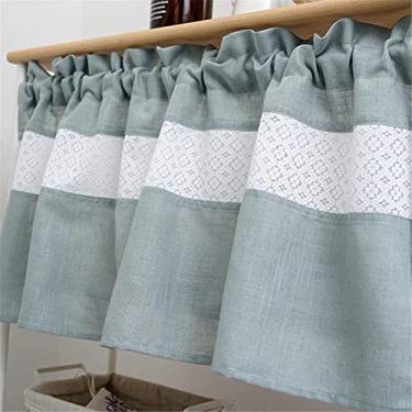 Imagem de LUOFDCLDDD Cortina, café cortina Valance semi-transparente transparente cortina cortina cortina média janela casa rara casa Dcor/W * A 140 * 160 cm