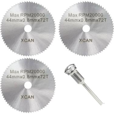 Imagem de Kit 3 Discos Lâmina Serra 44Mm Hss Haste 3Mm Micro Retífica