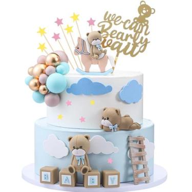 Imagem de Cake Toppers Yinder Bear Mini Bear Gold White Pearl Ball