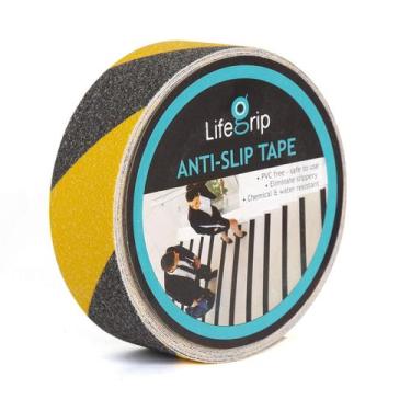 Imagem de Fita de tração antiderrapante LifeGrip 5 cm x 18 m Cuidado: amarelo/pr