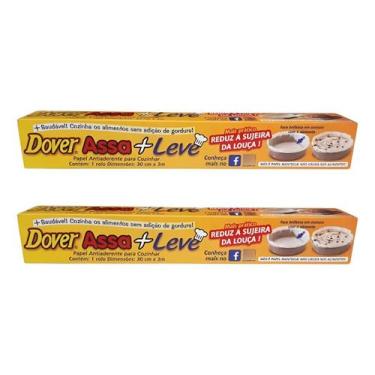 Imagem de Papel Dover Assaleve Antiaderente 30cm X 3m Kit 2 Un Cozinha Alimento 