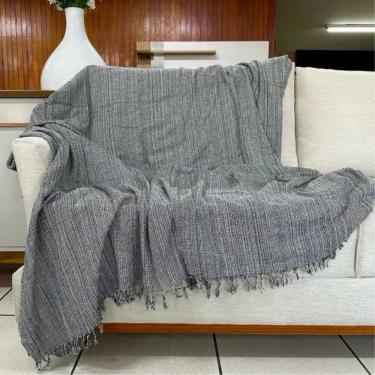 Imagem de Kit 02 Manta Para Sofá Grande King 2 E 3 Lugares Gigante 3,00x1,80 De Luxo Sofa E Cama Cinza Mesclado