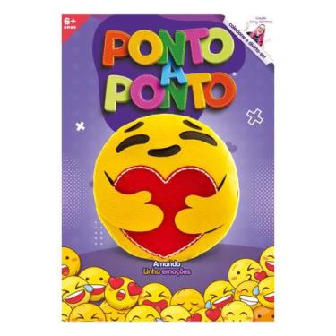 Imagem de Boneco Feltros Linha Emocoes Costura Tecido Carinha Emojis Ponto A Pon