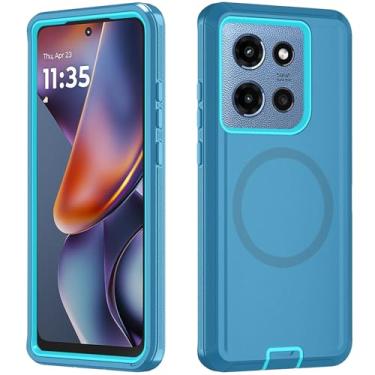 Imagem de Asuwish Capa de celular para Motorola Moto G 5G 2025 com protetor de tela de vidro temperado Capa magnética híbrida à prova de choque protetora à prova de quedas acessórios resistentes G5G 5 G G5