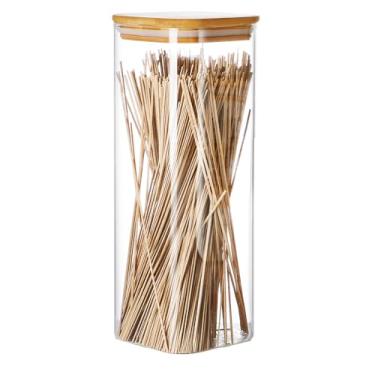 Imagem de Pote De Vidro Life 2300ml Borossilicato Com Tampa De Bambu Hermética Extra Grande Para Armazenamento De Alimentos Secos, Recipiente Transparente, Ideal Para Organização De Cozinha E Despensa