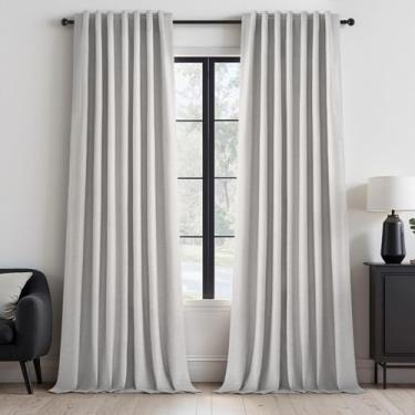 Imagem de Topfinel Cortinas blackout extra longas de 300 cm para tratamento de janela grande, cortinas modernas de linho de fazenda, cortinas à prova de som, divisória de quarto, plissada, trilho de teto, Burg