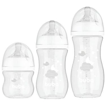 Imagem de Kit 3 Mamadeira EASY FLOW Nuvem Branca 120ML/270ML/330ML Anticolica Bu
