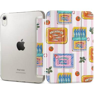 Imagem de DONGKE Capa inteligente para iPad mini 7 (A17 Pro) 2024 e iPad mini 6 2021 de 8,3 polegadas, capa traseira translúcida fina e dobrável para iPad mini 7ª/6ª geração [despertar/hibernar automaticamente