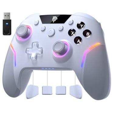 Imagem de EasySMX X20 Wireless Gaming Controller with RGB Backlit, 2-Stage Hall Effect Stick, 1000Hz Polling Rate, 6-Axis Gyro on Multi-Platform, Mech Buttons- Compatible with PC/Switch/Steam/Android