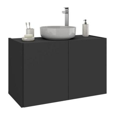 Imagem de Gabinete De Banheiro 62,5cm Suspenso 2 Portas Multimóveis Mp5044 Preto