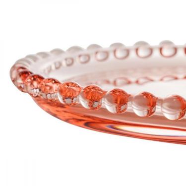 Imagem de Prato de Mesa Cristal Coração Pearl Rosa 25cm Wolff