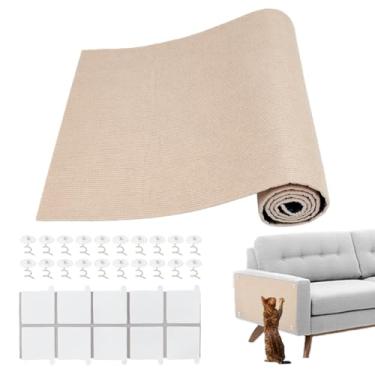 Imagem de OLYCRAFT Protetor de móveis cáqui para sofá contra arranhões para gatos, 40 x 100 cm, protetor de sofá de gatos, garras, faça-você-mesmo, protetores de arranhadores para sofás, postes, torres de