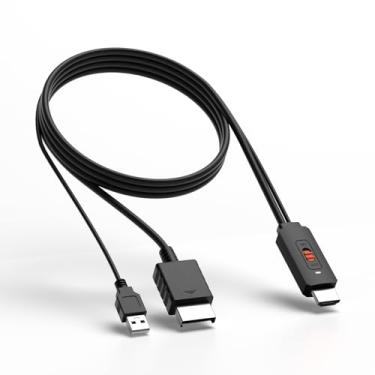 Imagem de Azduou Cabo adaptador PS2 para HDMI HD-Link com suporte liga/desliga, conversor de sinal de vídeo PS3 para sinal HDMI com verdadeira saída de sinal HD Ypbpr (melhora 100% a qualidade de vídeo para PS2