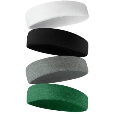 Imagem de Bandanas esportivas masculinas e femininas, pacote com 4 toalhas, tecido de transferência de umidade, bandanas esportivas para tênis, basquete, corrida, academia e exercícios físicos