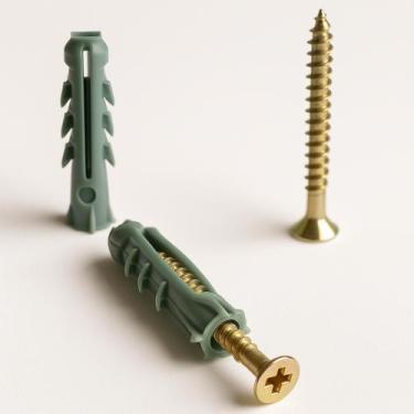 Imagem de Kit 20 buchas simples 6 (parede comum) com 20 parafusos chip chata 3,5