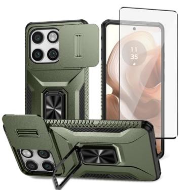 Imagem de Asuwish Capa de telefone para Samsung Galaxy S25 Edge com capa deslizante para câmera de vidro temperado protetor de tela suporte suporte de celular fino robusto protetor de celular S25Edge 25S S 25