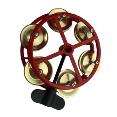 Imagem de Esquirla Pandeiro Hi-Hat Montável com Apitos de Linha Portátil para Baterias, Pratos de Bateria, Peças de Musical para KTV E Concertos, Design Ergonômico, Ouro Vermelho