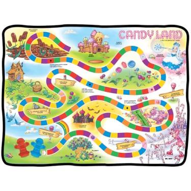 Imagem de Cobertor Candy Land | Tabuleiro Candy Land | Tabuleiro de jogo Candy Land Oversized | Jogo de tabuleiro Giant Candy Land Floor | Decorações Candyland | Pano de fundo Candyland | 114 cm x 152 cm |