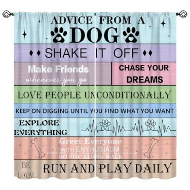 Imagem de Cortinas de pata de cachorro, prancha de madeira rústica, citações motivacionais inspiradoras para janelas, cortinas com isolamento térmico para varão, conjunto de 2 painéis para quarto, sala de estar