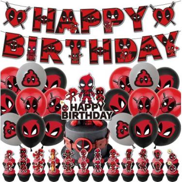 Imagem de Conjunto de suprimentos de festa MC TTL Deadpool Theme Birthday Party