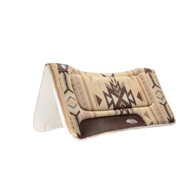 Imagem de Weaver Almofada de sela de cavalo contornada para todos os fins, almofada de sela ocidental protetora com absorção de choque, suprimentos para equinos duráveis, bege de Santa Fé/marrom, 76 cm x 76 cm