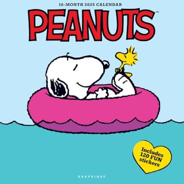 Imagem de Graphique Calendário de parede 2025 Peanuts | 30,5 cm x 30,5 cm | Papel grosso | Organizador de casa e escritório | Grade mensal grande | 3 idiomas e feriados marcados | Página de visualização de 4