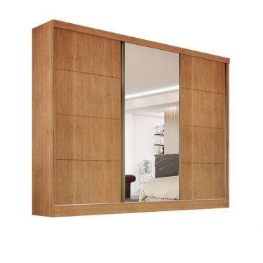 Imagem de Guarda-roupa 1 Portas Espelhada Mdf 6 Gavetas - Bergamo-nature - Bianchi Móveis