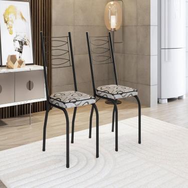 Imagem de Kit Com Duas Cadeiras De Cozinha 262 Preto- Cedro