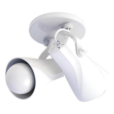 Imagem de Spot Duplo Octa 2 Direcionável Bocal E27 Branco Teto 110V/22